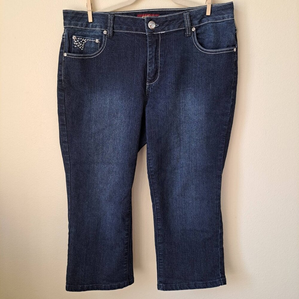 One 5 One Denim Jeans Womens Size 12 Decorative Rhinestone Pockets